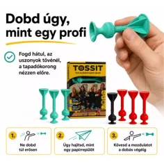 Tossit Starter Pack dart da tavolo in silicone rosso-turchese con dischi adesivi immagine 4