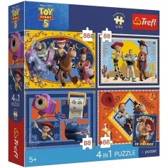 Toy Story 5 - puzzle Premium Plus Kids da 4 x 88 pezzi - Trefl immagine 1