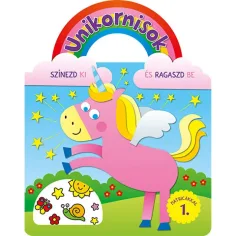 Unicorni - Colora e incolla con adesivi 1. quaderno di attività