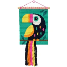 WowBox: Set creativo di decorazioni murali in macramè con motivo tucano immagine 2