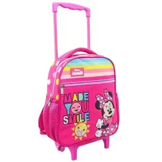Zaino da asilo Minnie Mouse rosa con rotelle 27x10x31cm