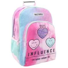 Zaino scolastico arrotondato Smiley World, zaino 33x16x45cm