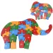 ABC - 123 puzzle educativo con elefanti in legno