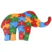 ABC - 123 puzzle educativo con elefanti in legno