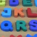 ABC puzzle in legno colorato con lettere maiuscole 30x22cm