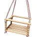 Altalena in legno naturale con corda