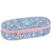 Ars Una: Astuccio ovale Pearl Blossom Blue con fiori 23x5,5x9cm