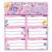 Ars Una: Etichette per quaderni confezionate, colore rosa Fleur, con motivo floreale, set da 3x6 pezzi