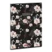 Ars Una: Flowery Black quaderno liscio A/4 con chiusura extra
