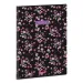 Ars Una: Quaderno a quadretti nero con chiusura extra Pearl Blossom A/4