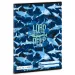 Ars Una: Quaderno a righe formato A/5 per la 3ª classe, tema squali “Lord of the Deep”