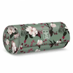 Ars Una: astuccio arrotolabile verde fiorito 20x9x9 cm