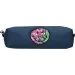 Astuccio cilindrico in denim Smiley Afro 21,5x5,5x6,5cm