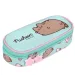 Astuccio ovale Pusheen con gatti, colore turchese, 23 cm