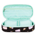 Astuccio ovale Pusheen con gatti, colore turchese-nero, 23 cm