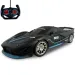 Auto sportiva nera telecomandata RC con luci in diverse varianti, scala 1/22, 20 cm, 27 MHz