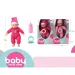 Bambino in pigiama con ciuccio e biberon in due varianti