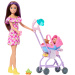 Bambola Barbie con abito floreale set da babysitter - Mattel