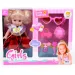 Bambola con trecce set da gioco con pettine e accessori 25 cm