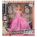 Bambola fashion con cappello, abito da ballo rosa con accessori, 29 cm