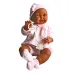 Bambola neonato creolo in abito rosa 45 cm
