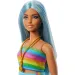 Barbie: Bambola Fashionista con abito a righe colorate - Mattel