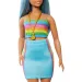 Barbie: Bambola Fashionista con abito a righe colorate - Mattel