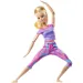 Barbie: Bambola yoga flessibile con capelli biondi in abito viola - Mattel