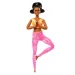 Barbie: Bambola yoga snodabile con capelli neri e top arancione - Mattel