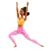 Barbie: Bambola yoga snodabile con capelli neri e top arancione - Mattel