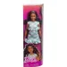 Barbie: bambola Fashionista alla moda con abito a quadri verde e bianco - Mattel
