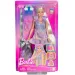Barbie bambola con abito a tema gatto e ciocche alla moda set di gioco - Mattel