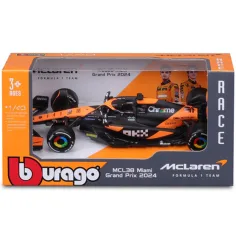 Bburago: McLaren MCL38 Miami Grand Prix 2024 auto di Formula 1 modellino in metallo 1/43 (Oscar Piastri #81) immagine 1