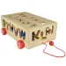 Beilaluna: Carro trainabile in legno con forme e lettere