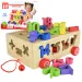 Beilaluna: Carrozza trainabile in legno con forme e numeri