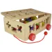Beilaluna: Carrozza trainabile in legno con forme e numeri