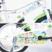 Bicicletta per bambini Bluey 14” con portaborraccia e rotelle laterali, colore bianco-blu-verde – Dino Bikes