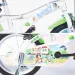 Bicicletta per bambini Bluey 14" con portaborraccia e rotelle laterali nei colori bianco-blu-verde – Bicicletta Dino Bikes