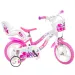Bicicletta per bambini Flappy 12” con cestino e seggiolino per bambole in colore rosa-bianco - Bicicletta Dino Bikes