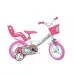 Bicicletta per bambini Hello Kitty rosa e bianca, misura 12 - Dino Bikes
