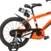Bicicletta per bambini R88 14” con portaborraccia e rotelle laterali, colore arancione-nero – Bicicletta Dino Bikes