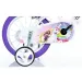 Bicicletta per bambini Unicorn Academy 16” con cestino e seggiolino per bambole, colore lilla-bianco – Dino Bikes