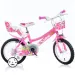 Bicicletta per bambini rosa-bianca Flappy taglia 16 - Bicicletta Dino Bikes