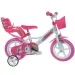 Bicicletta per bambini unicorno rosa-bianco misura 12 - Bicicletta Dino Bikes