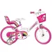 Bicicletta per bambini unicorno rosa-bianco misura 16 - bicicletta Dino Bikes
