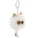 Borsa con pompon e occhi - bianca