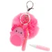 Borsa con pompon e piuma - rosa
