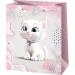 Borsa regalo media con gattino bianco 18x23x10 cm