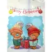 Borsa regalo con orsi natalizi e scritta "Merry Christmas" 32,5x45,5x10cm