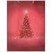 Borsa regalo di colore rosso con motivo di albero di Natale 17,5x22,5x9,5 cm